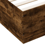 Bed frame without mattress smoked oak 140x200 cm