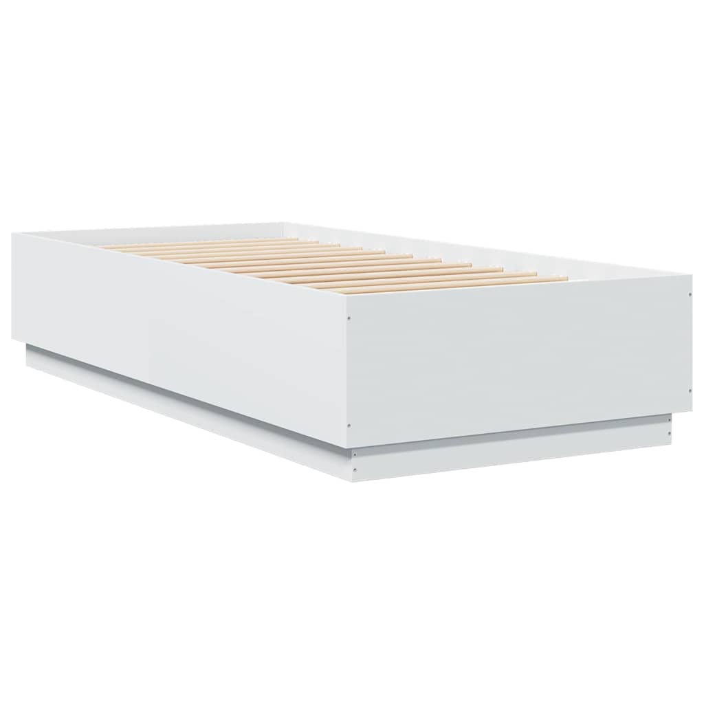 Cadre de lit sans matelas blanc 100x200 cm