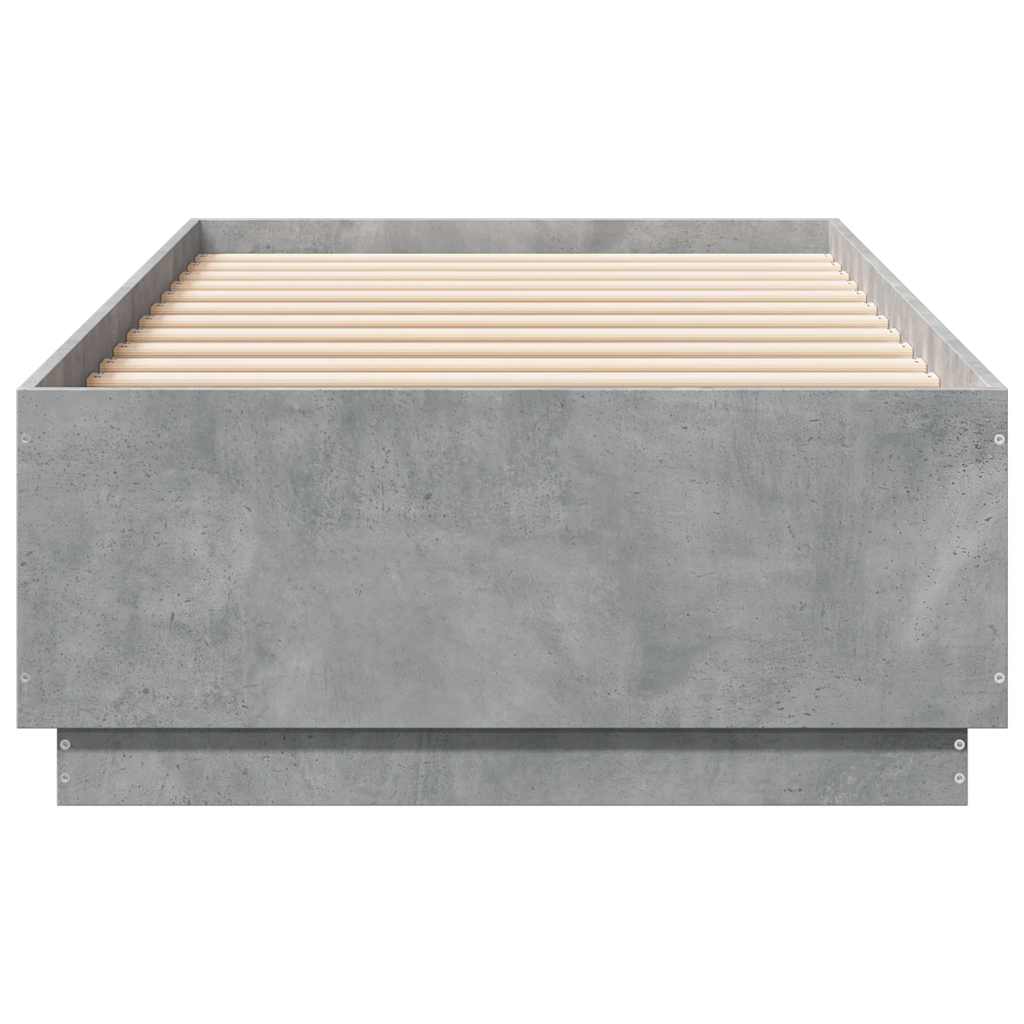 Cadre de lit sans matelas gris béton 100x200 cm