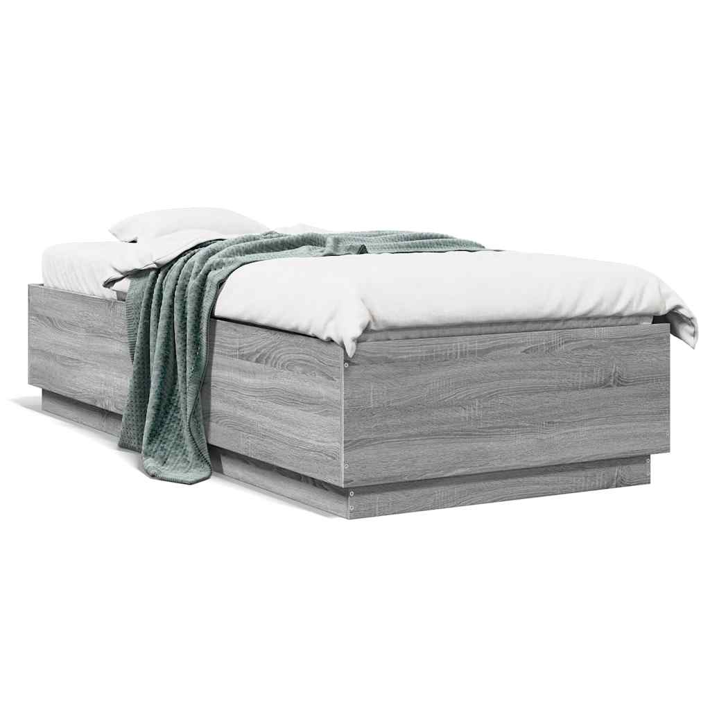 Cadre de lit sans matelas sonoma gris 100x200 cm