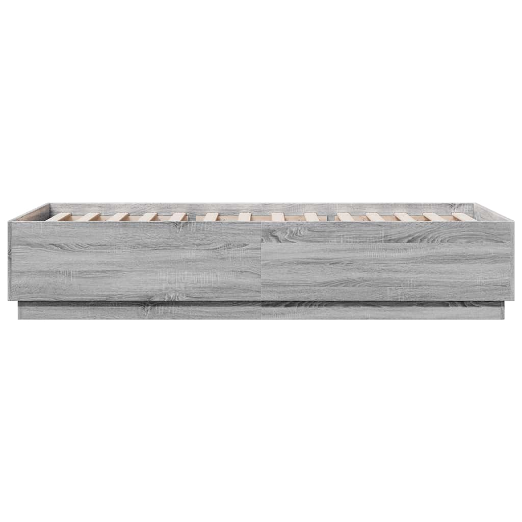 Cadre de lit sans matelas sonoma gris 100x200 cm