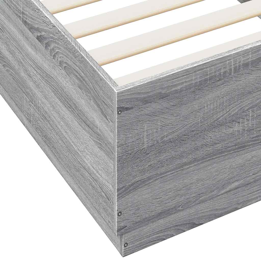 Cadre de lit sans matelas sonoma gris 100x200 cm