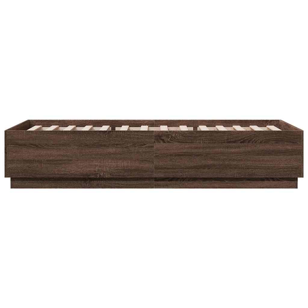 Cadre de lit sans matelas chêne marron 100x200 cm