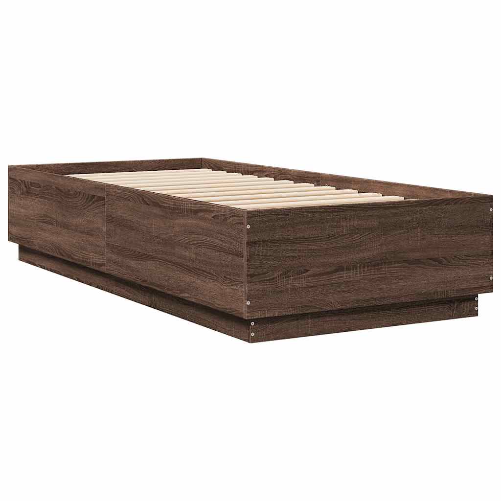 Cadre de lit sans matelas chêne marron 100x200 cm