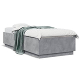 Cadre de lit sans matelas gris béton 90x200 cm