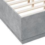 Cadre de lit sans matelas gris béton 140x190 cm