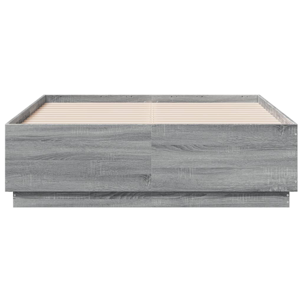 Cadre de lit sans matelas sonoma gris 140x190 cm