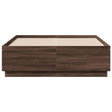 Bed frame without mattress brown oak 140x190 cm