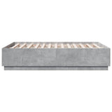 Cadre de lit sans matelas gris béton 135x190 cm