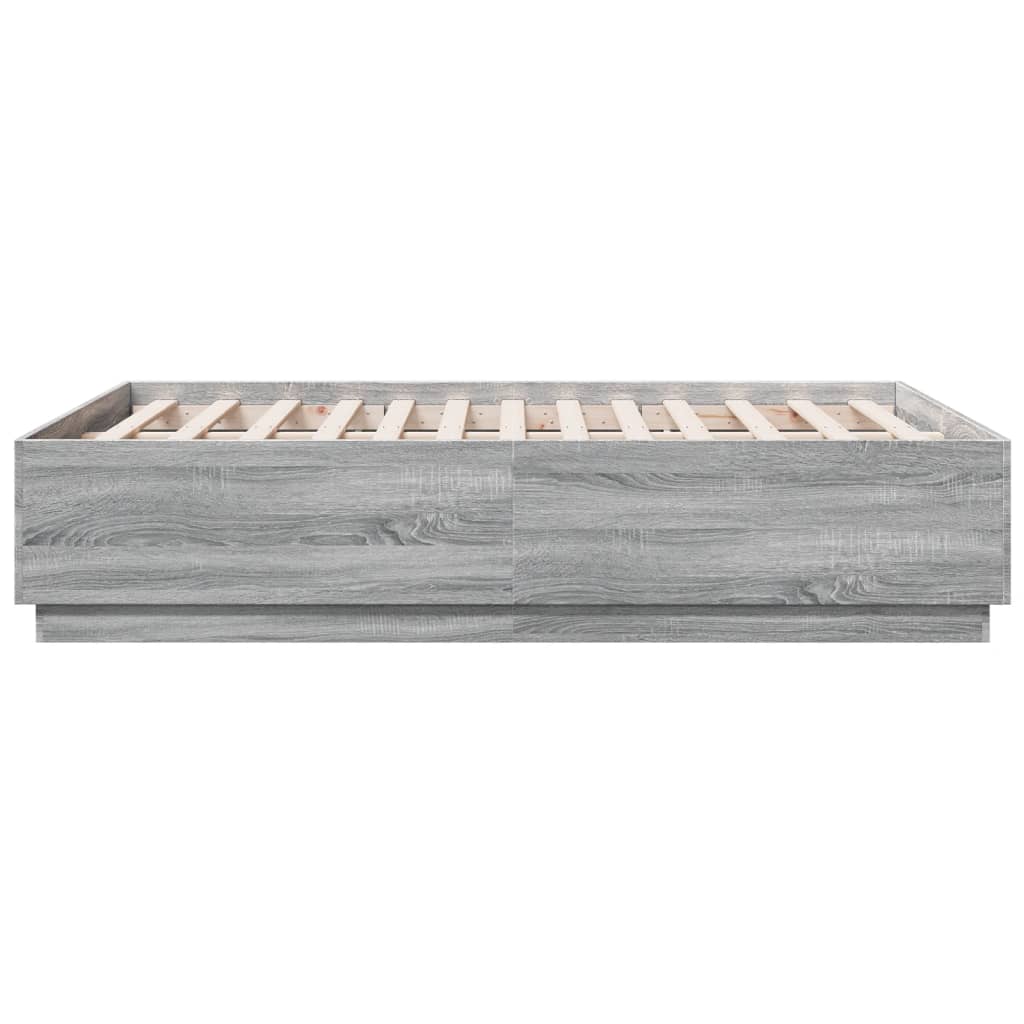 Cadre de lit sans matelas sonoma gris 135x190 cm