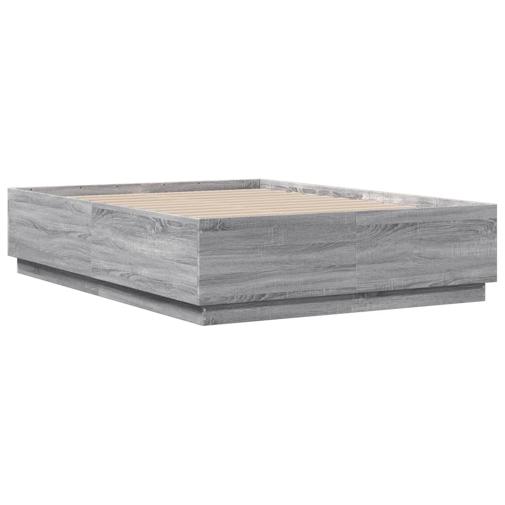 Cadre de lit sans matelas sonoma gris 135x190 cm