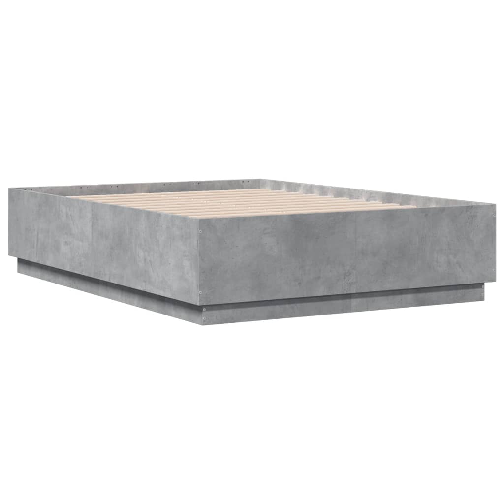 Cadre de lit sans matelas gris béton 120x190 cm