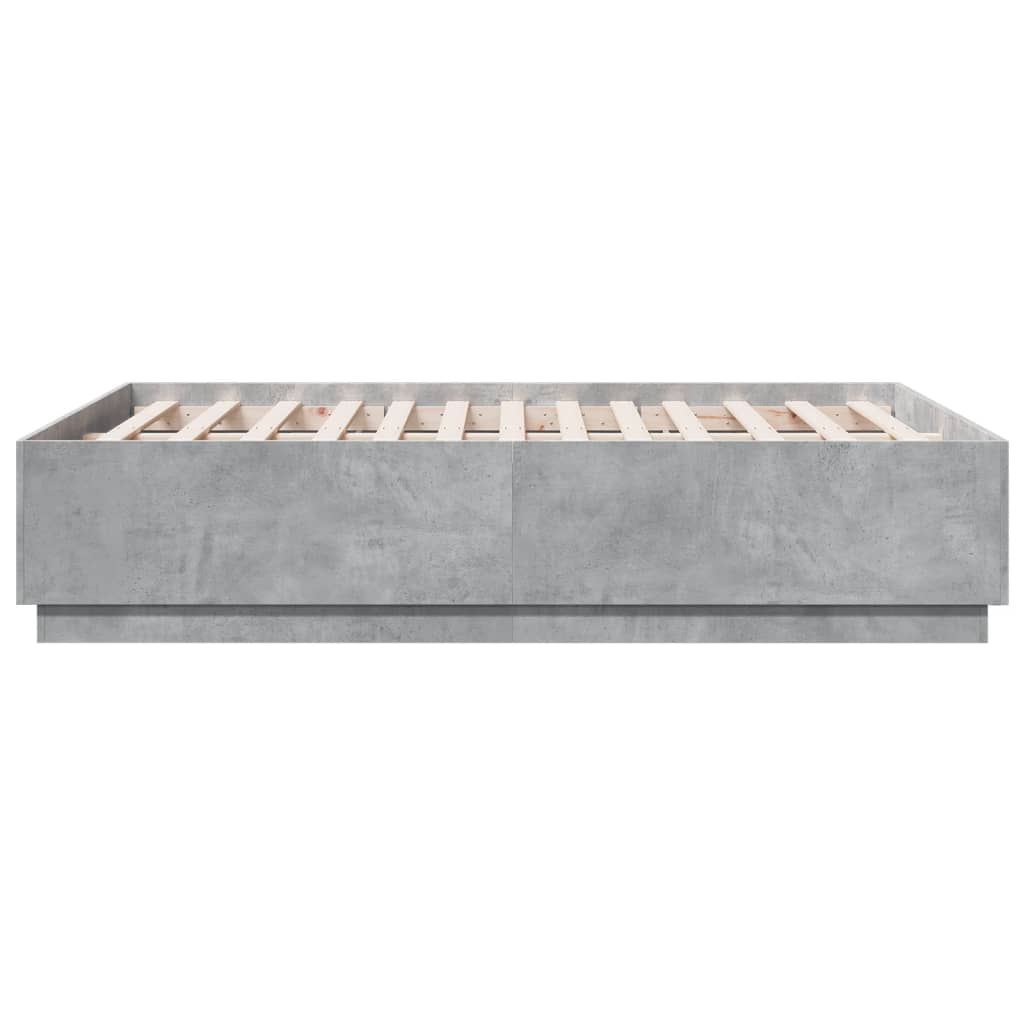 Cadre de lit sans matelas gris béton 120x190 cm