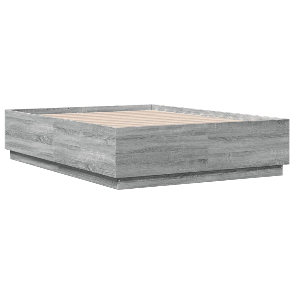 Cadre de lit sans matelas sonoma gris 120x190 cm