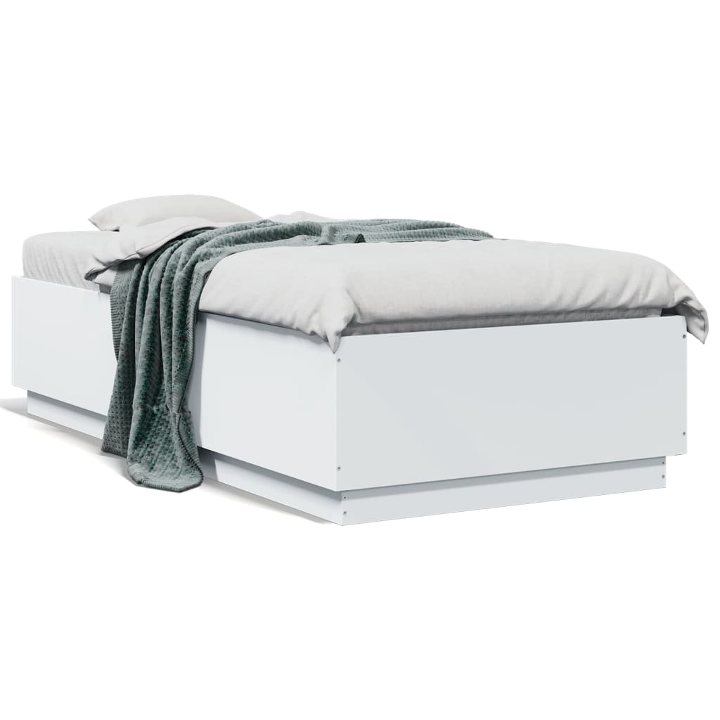 Cadre de lit sans matelas blanc 90x190 cm