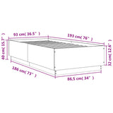 Bed frame without mattress black 90x190 cm