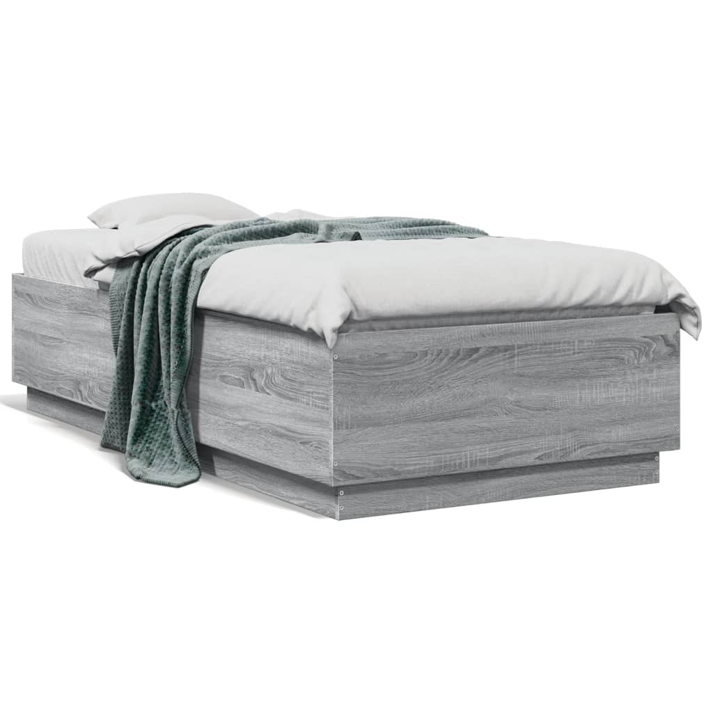 Cadre de lit sans matelas sonoma gris 90x190 cm