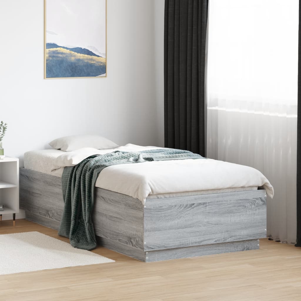 Cadre de lit sans matelas sonoma gris 90x190 cm