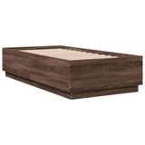 Bed frame without mattress brown oak 90x190 cm