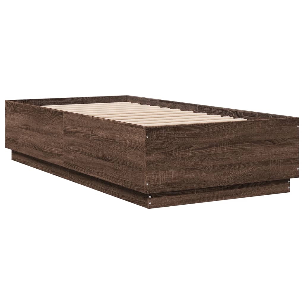 Cadre de lit sans matelas chêne marron 90x190 cm