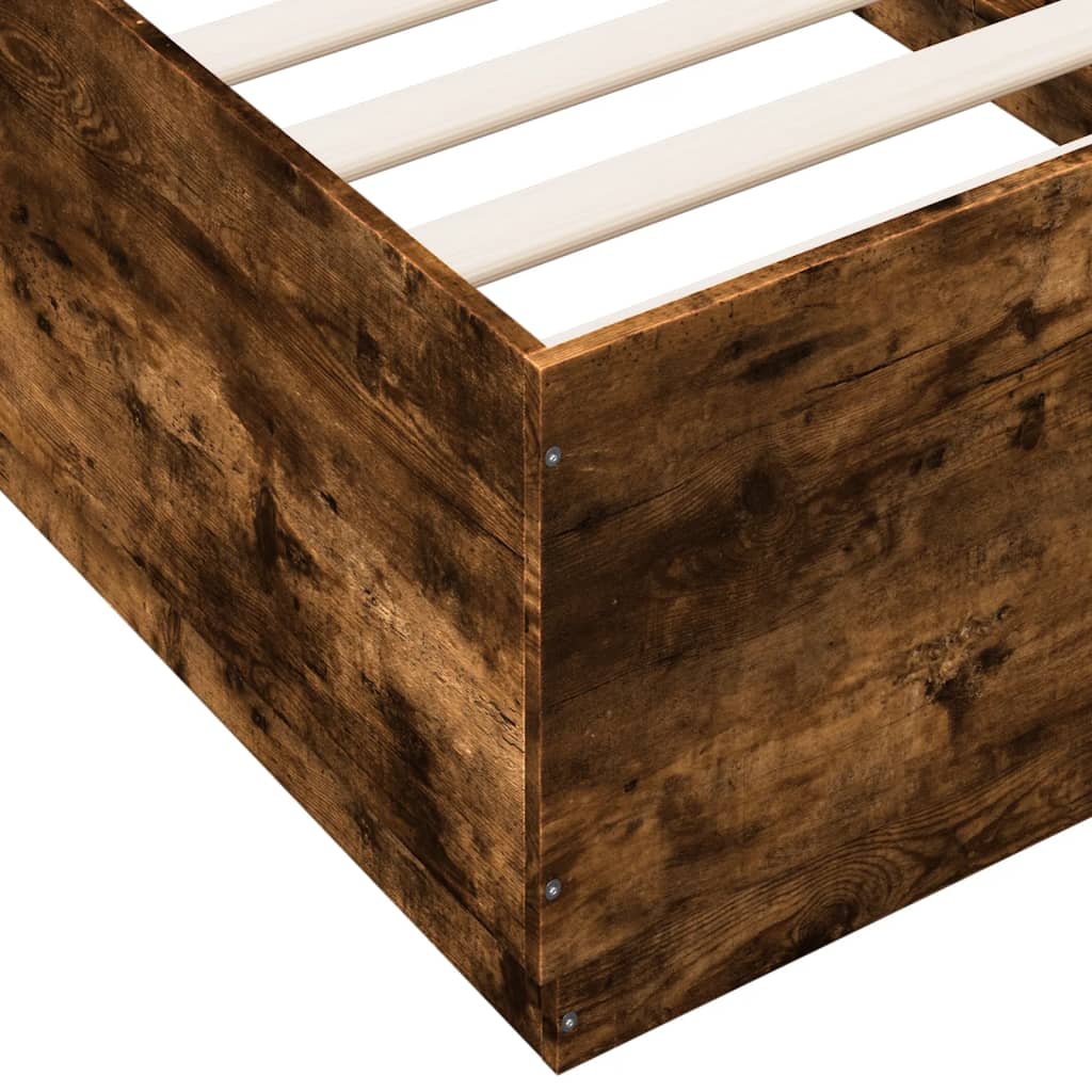 Bed frame without mattress smoked oak 75x190 cm