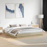 Cadre de lit avec LED sans matelas chêne sonoma 200x200 cm