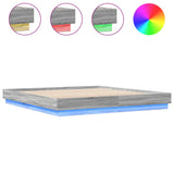 Cadre de lit avec LED sans matelas sonoma gris 200x200 cm