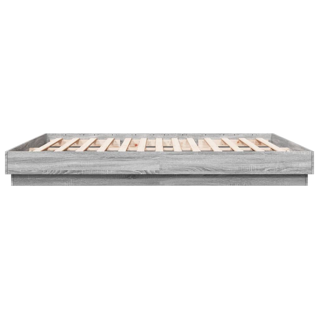 Cadre de lit avec LED sans matelas sonoma gris 180x200 cm