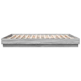 Cadre de lit avec LED sans matelas sonoma gris 180x200 cm