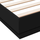 Bed frame with LED without mattress black 160x200 cm