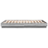 Cadre de lit avec LED sans matelas sonoma gris 150x200 cm