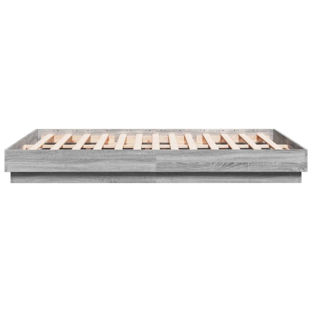 Cadre de lit avec LED sans matelas sonoma gris 120x200 cm