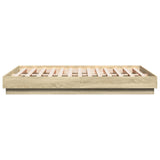 Cadre de lit avec LED sans matelas chêne sonoma 140x190 cm