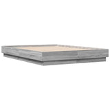 Cadre de lit avec LED sans matelas sonoma gris 140x190 cm