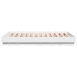 Cadre de lit avec LED sans matelas blanc 135x190 cm