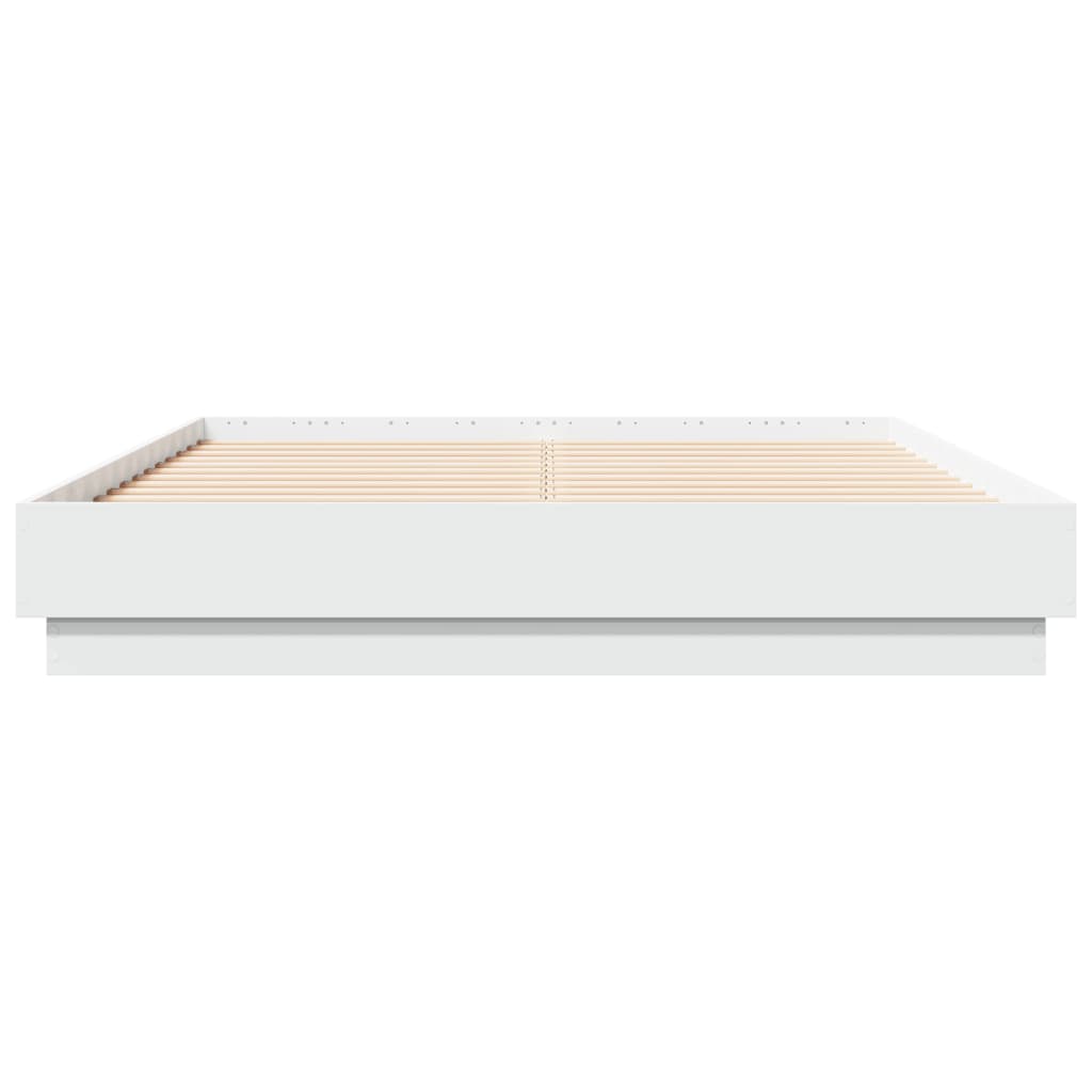 Cadre de lit avec LED sans matelas blanc 120x190 cm