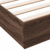 Cadre de lit avec LED sans matelas chêne marron 120x190 cm