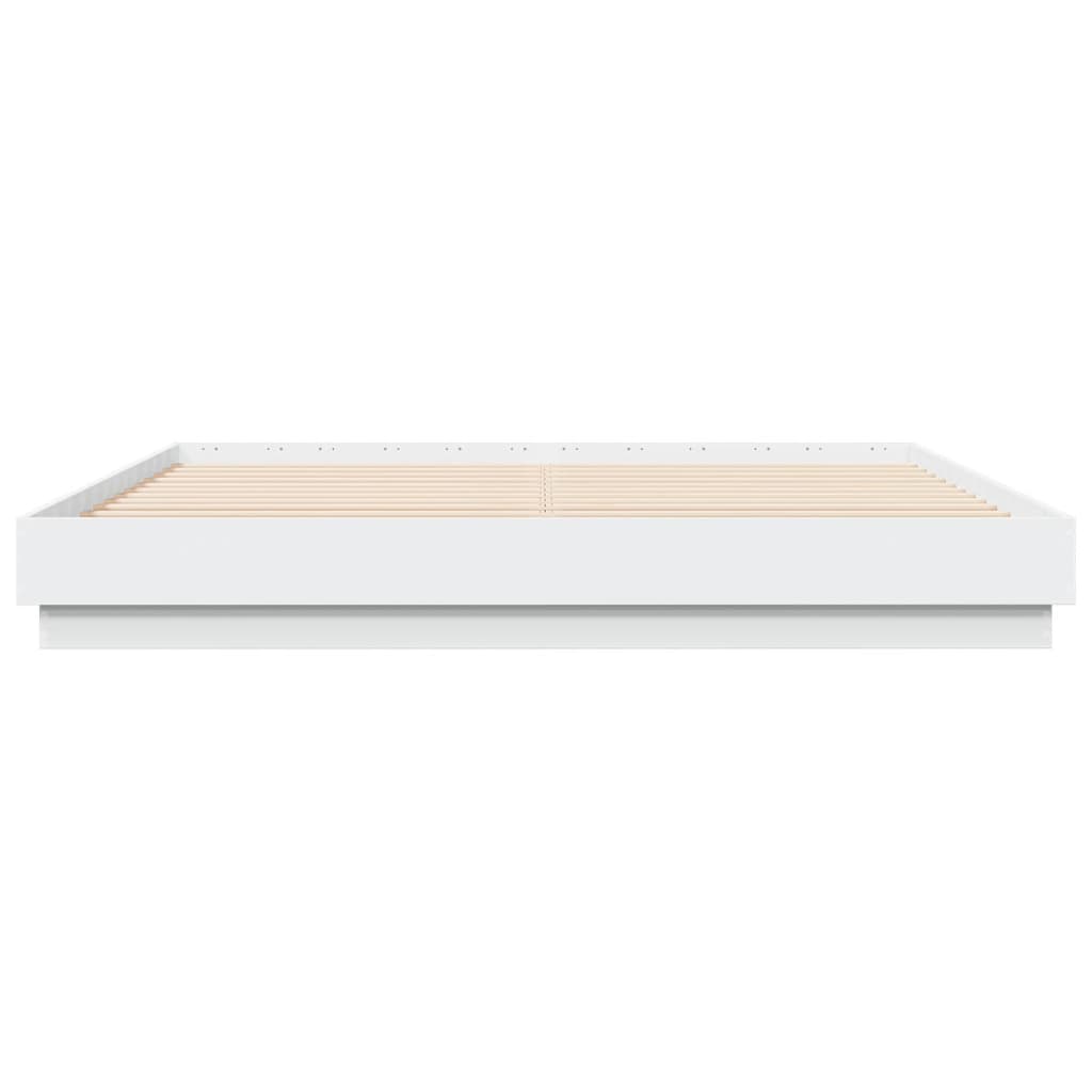 Cadre de lit sans matelas blanc 200x200 cm