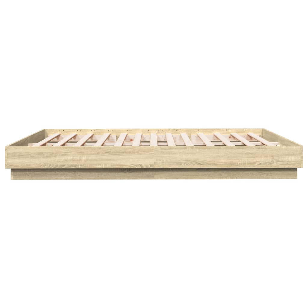 Bed frame without mattress sonoma oak 200x200 cm