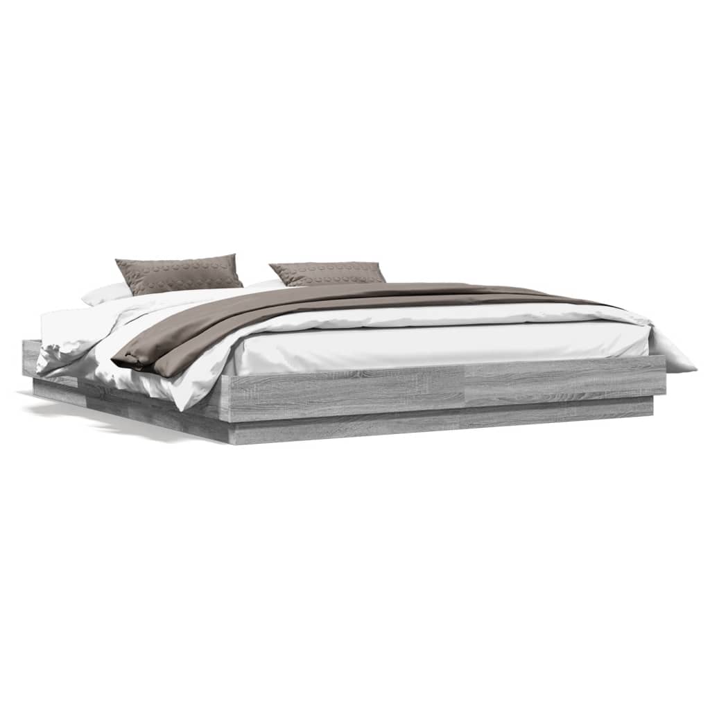 Cadre de lit sans matelas sonoma gris 180x200 cm