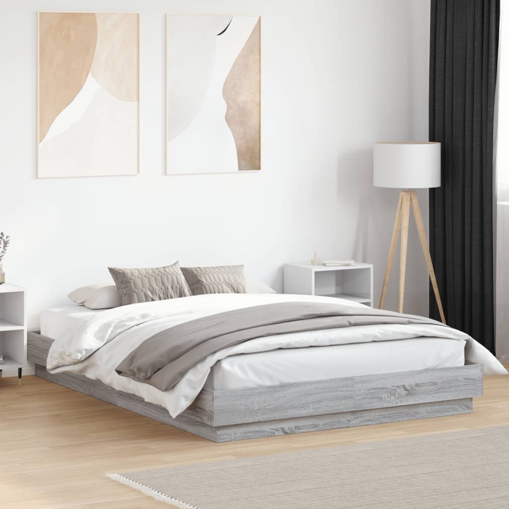 Cadre de lit sans matelas sonoma gris 160x200 cm