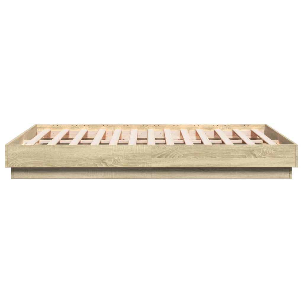 Cadre de lit sans matelas chêne sonoma 135x190 cm