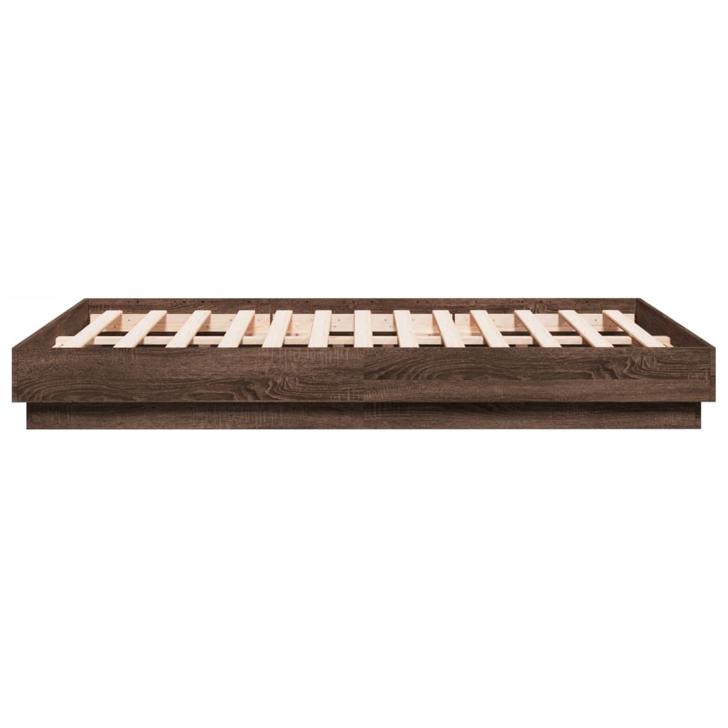 Cadre de lit sans matelas chêne marron 135x190 cm