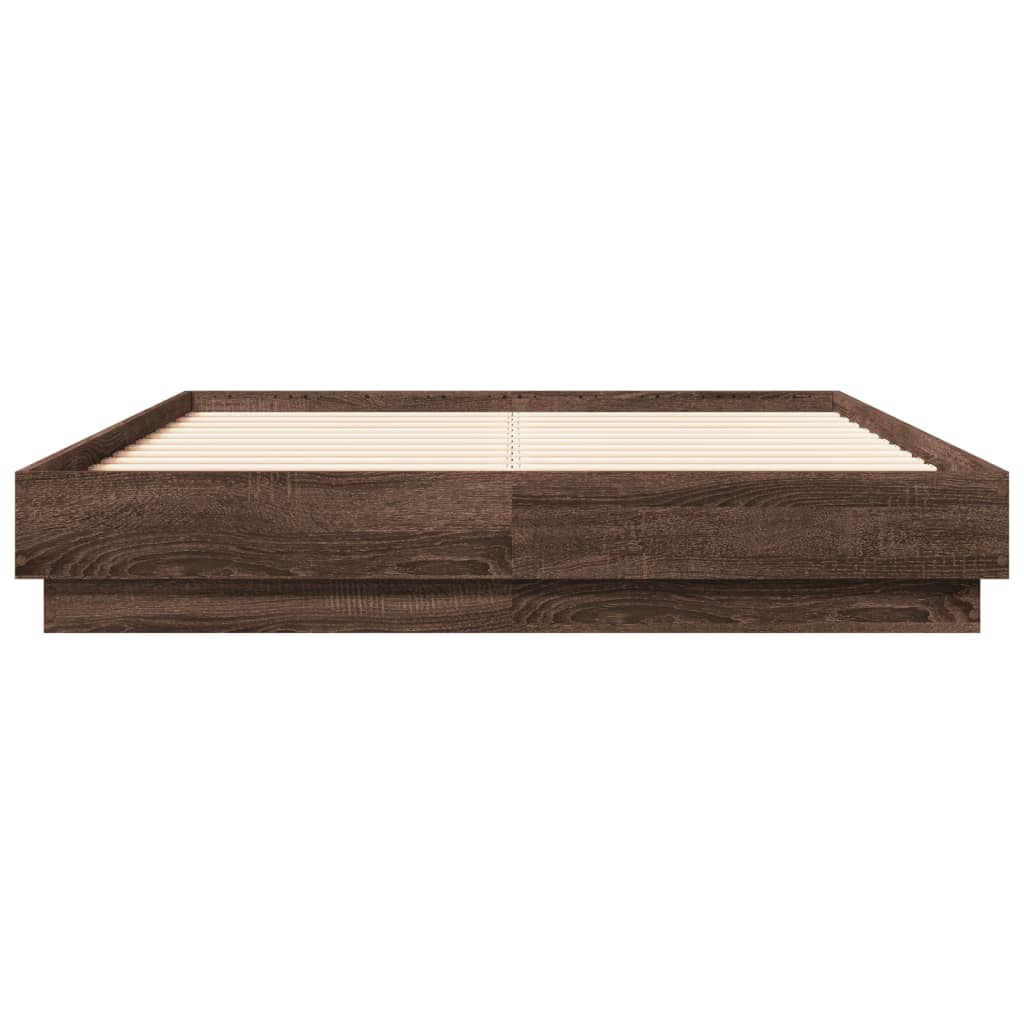 Cadre de lit sans matelas chêne marron 120x190 cm