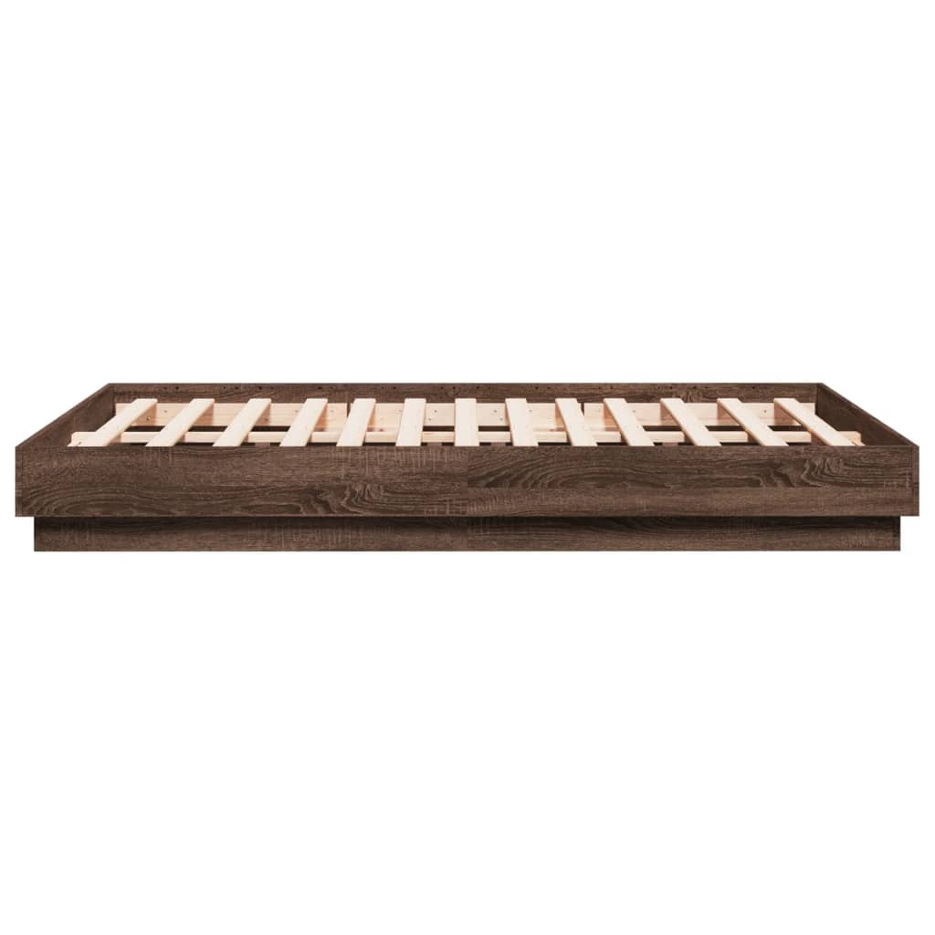 Cadre de lit sans matelas chêne marron 120x190 cm