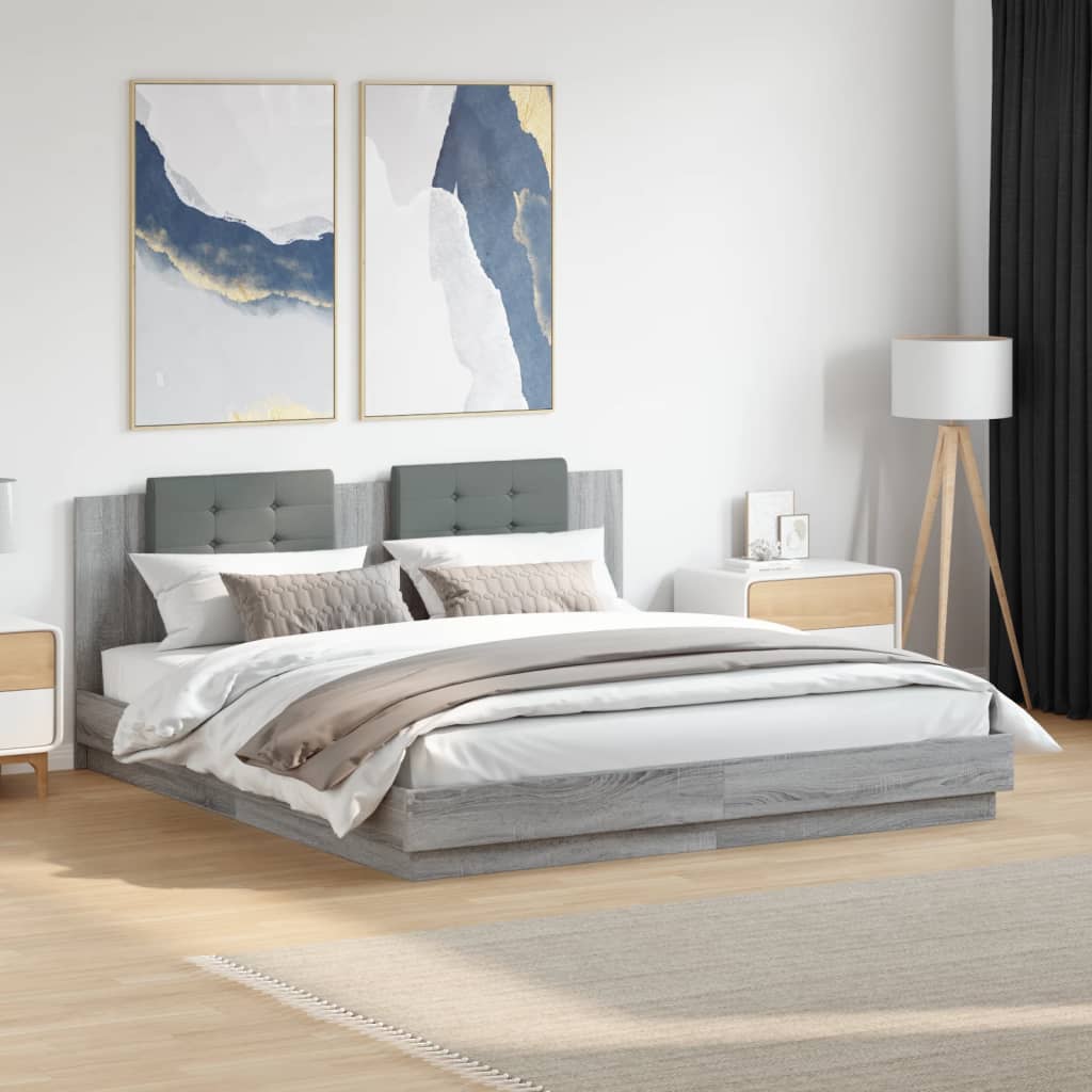 Cadre de lit sans matelas sonoma gris 180x200 cm