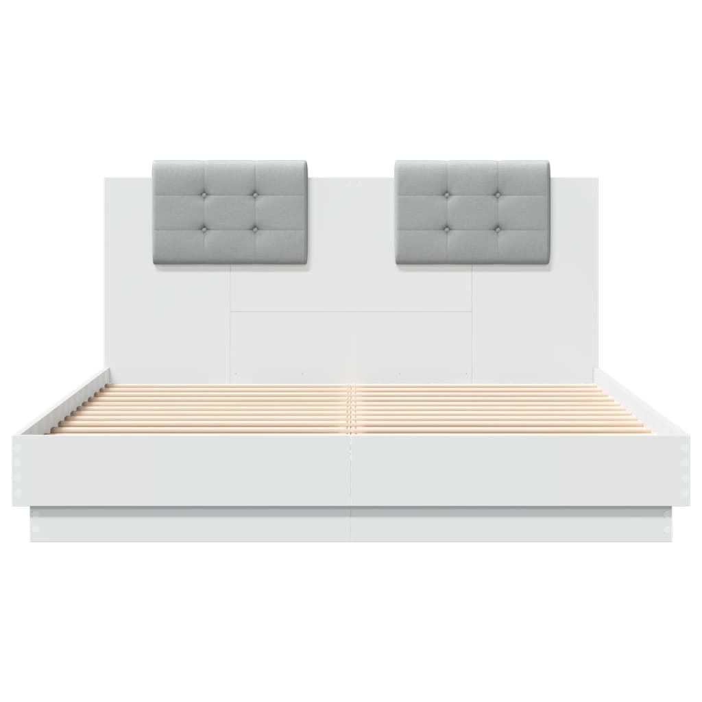 Cadre de lit sans matelas blanc 150x200 cm