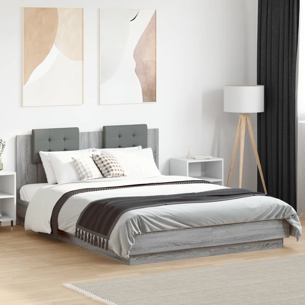 Cadre de lit sans matelas sonoma gris 150x200 cm