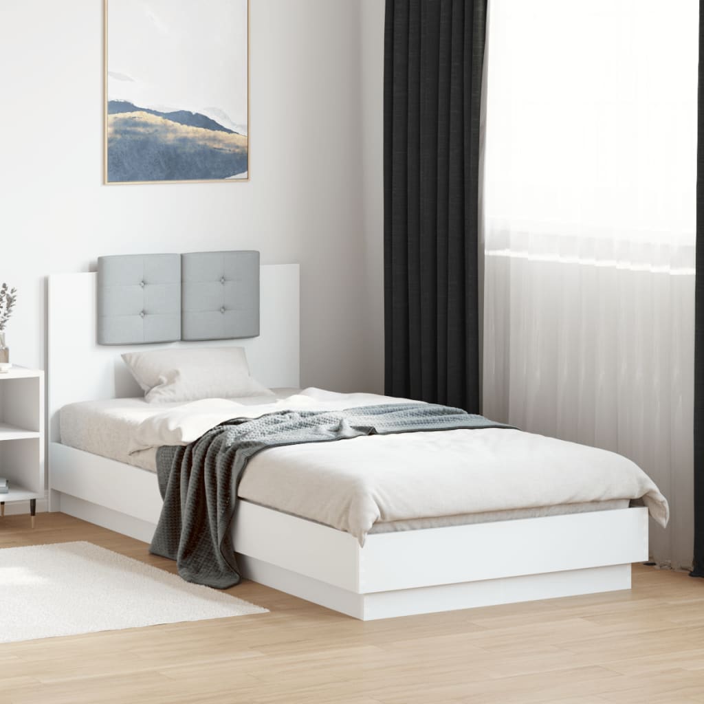 Cadre de lit sans matelas blanc 100x200 cm