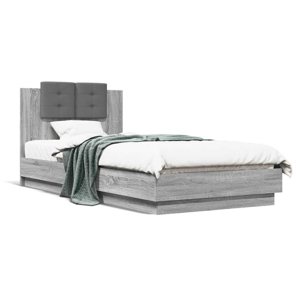 Cadre de lit sans matelas sonoma gris 100x200 cm